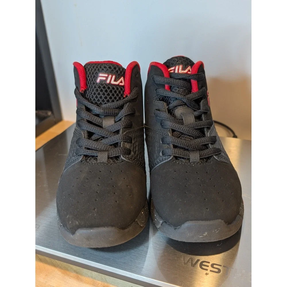 FILA Kids‎ Basketball Shoes Black and Red High Top Sneakers size 11